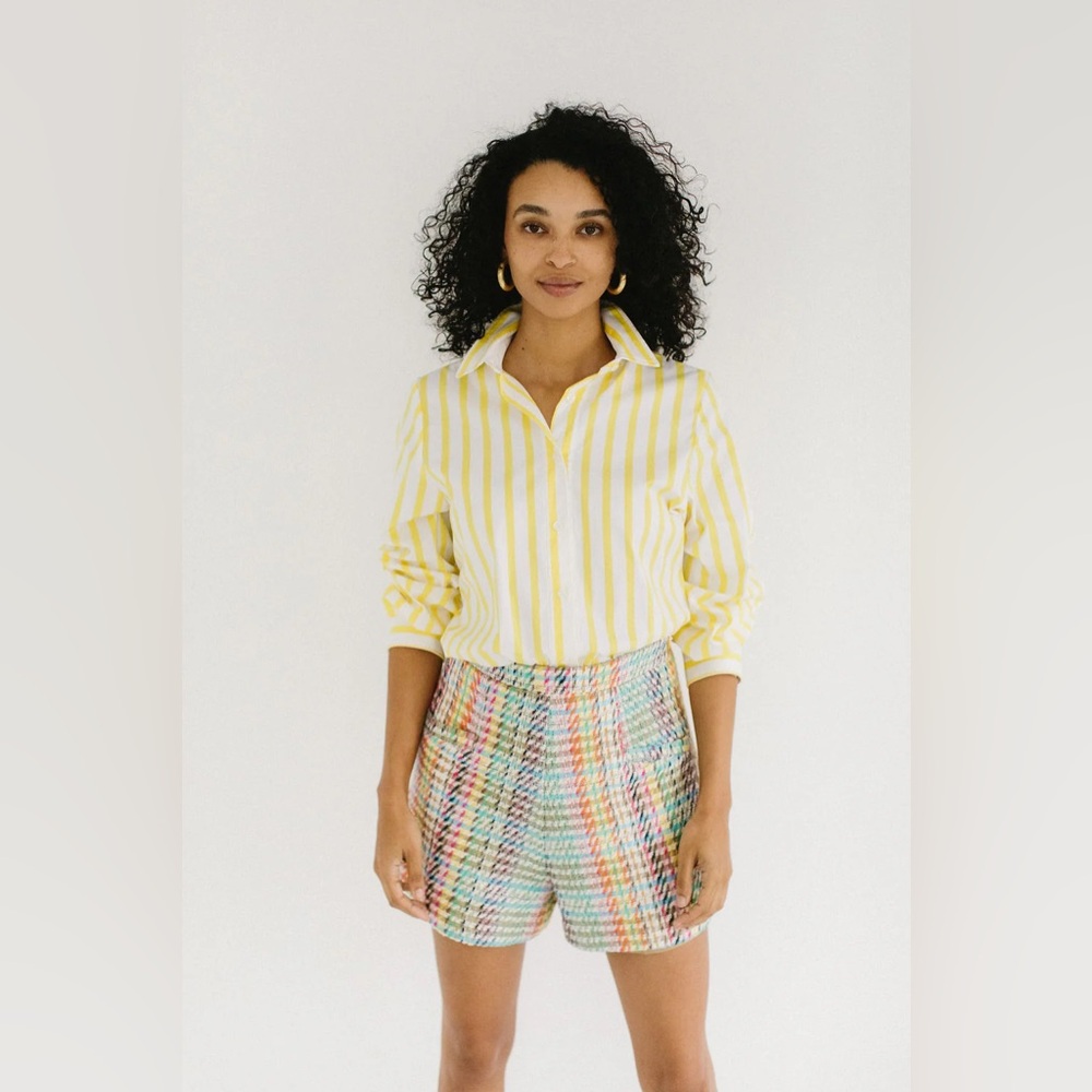 Eleanor Leftwich Archer Shorts Rainbow Tweed Medium new with tags